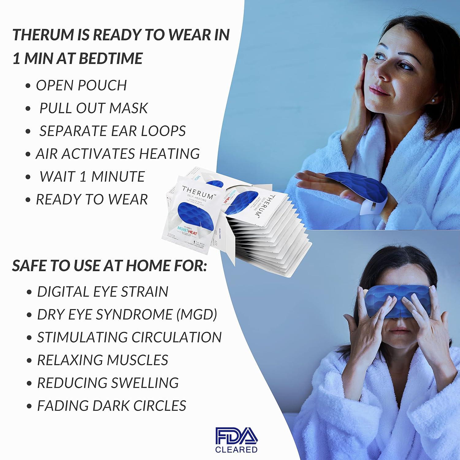 Therum FDA Cleared Medical Device Eye Mask for Tired & Dry Eyes MGD