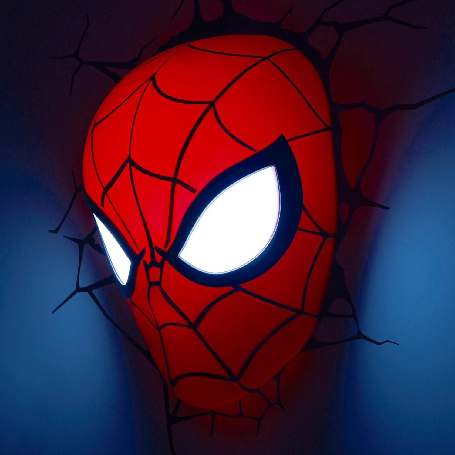 3D Light FX Spiderman Mask Wall Light - Marvel Spider Man Design