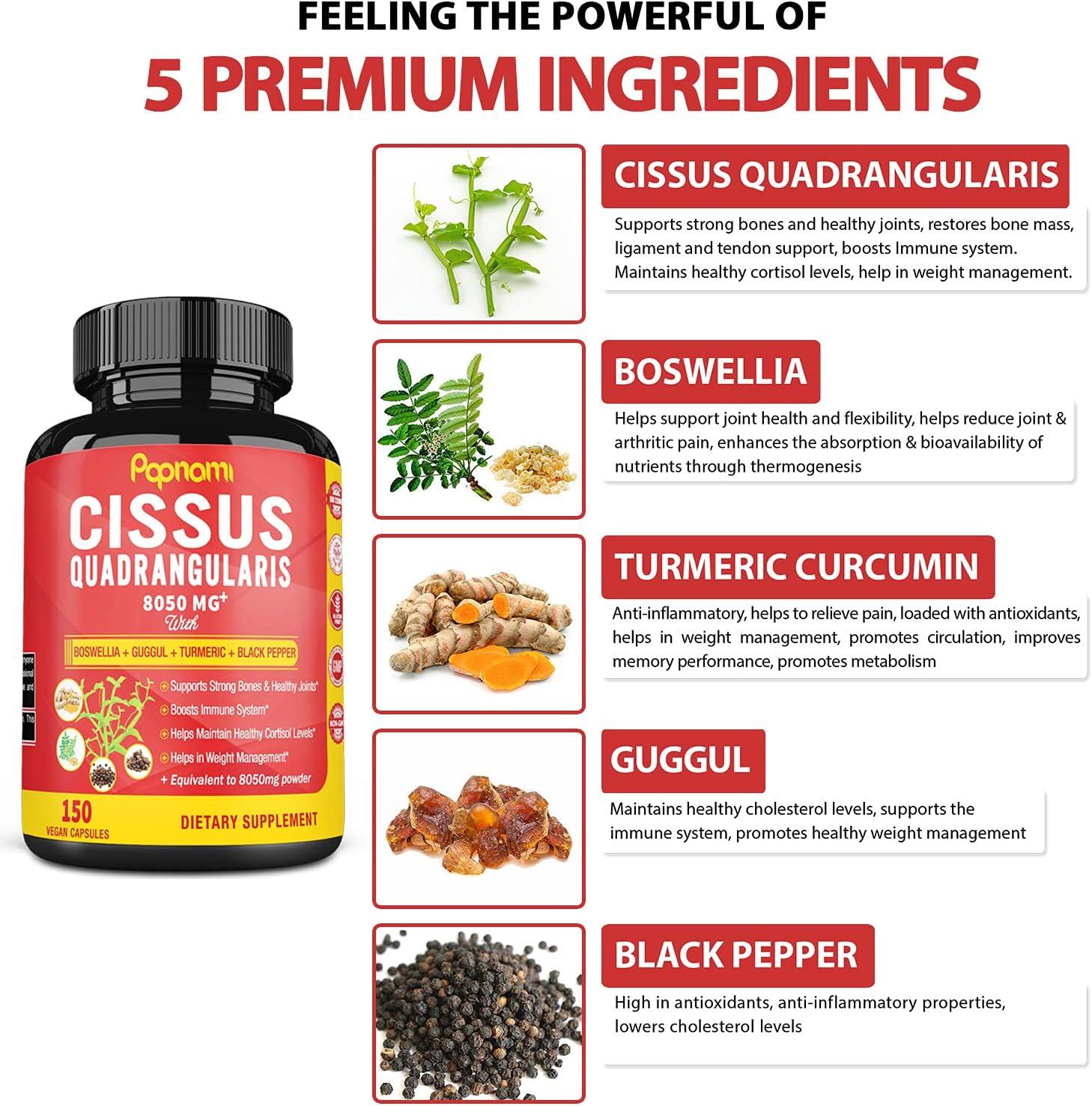 Organic Super Cissus Quadrangularis Capsules 8050mg with Boswellia ...