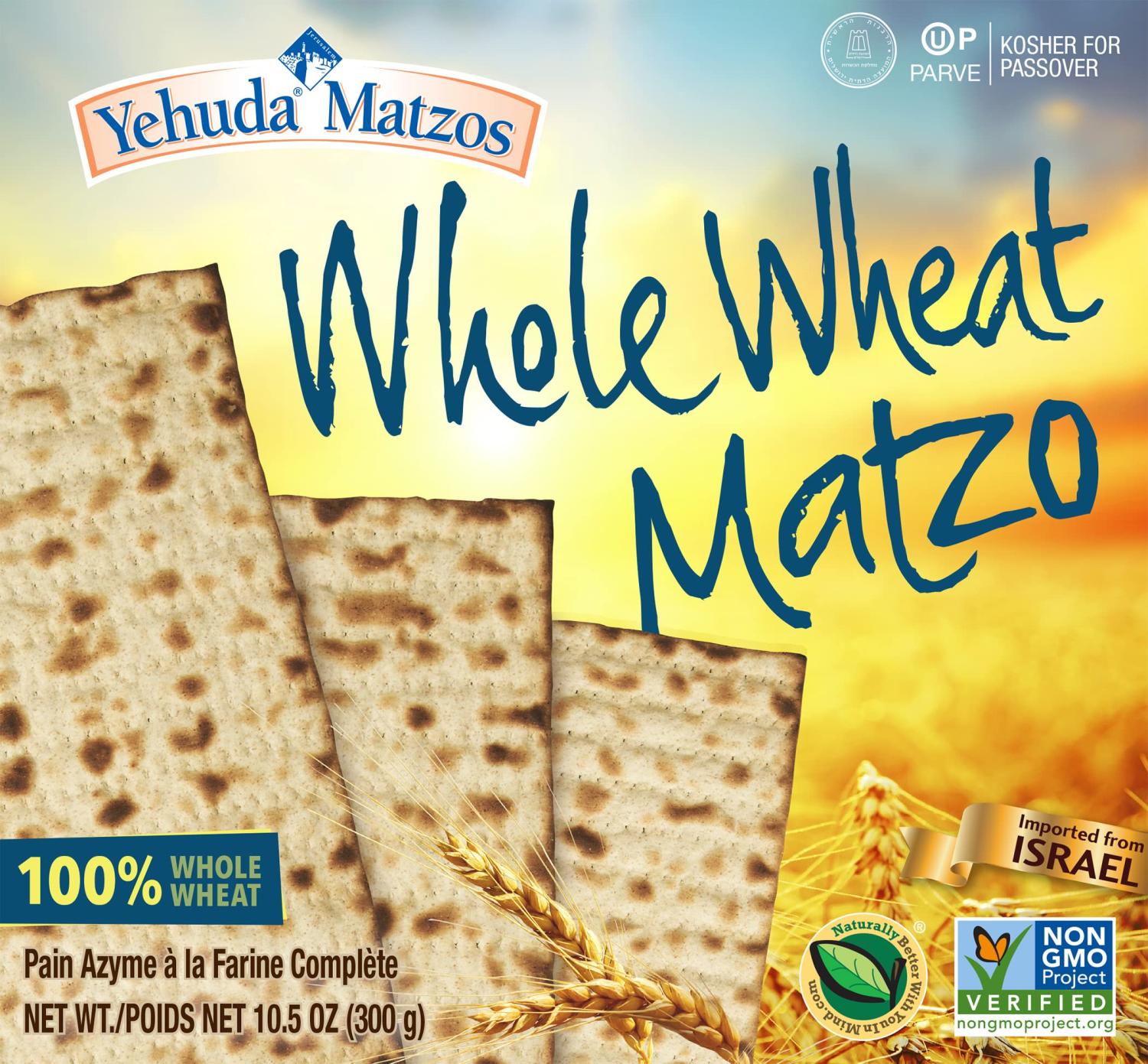 Yehuda Whole Wheat Matzo 10.5oz (3 Pack) Best Value for Healthy