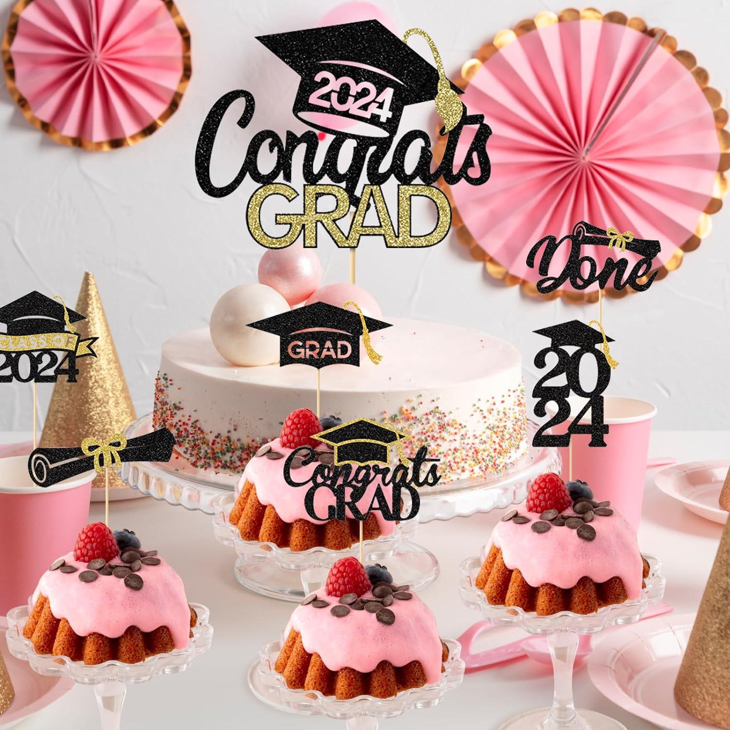 Gala Party 2024 Graduation Cupcake Toppers 25 PCS Food/Appetizer