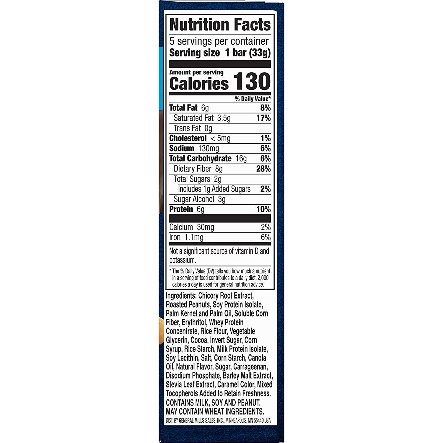 Grab1 High Fiber Protein Bars - Peanut Caramel Flavor With 9g Fiber & 10g Protein - 10 Bars Pack (2 Boxes)