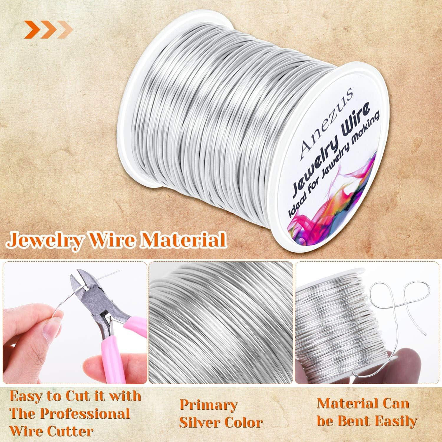 anezus 20 Gauge Jewelry Wire, Craft Wire Tarnish Resistant Copper Beading  Wire for Jewelry Making Supplies and Crafting (Silver)