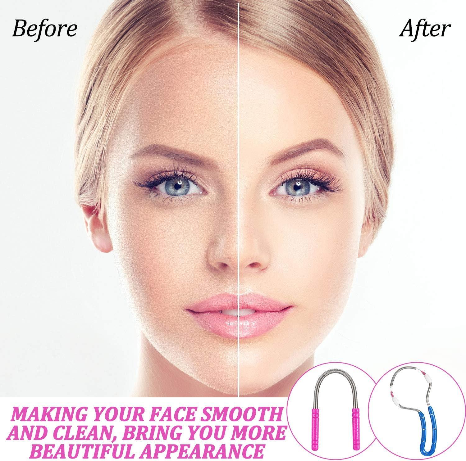 2 Pieces Spring Facial Hair Remover Manual Epilator Spring Face Hair