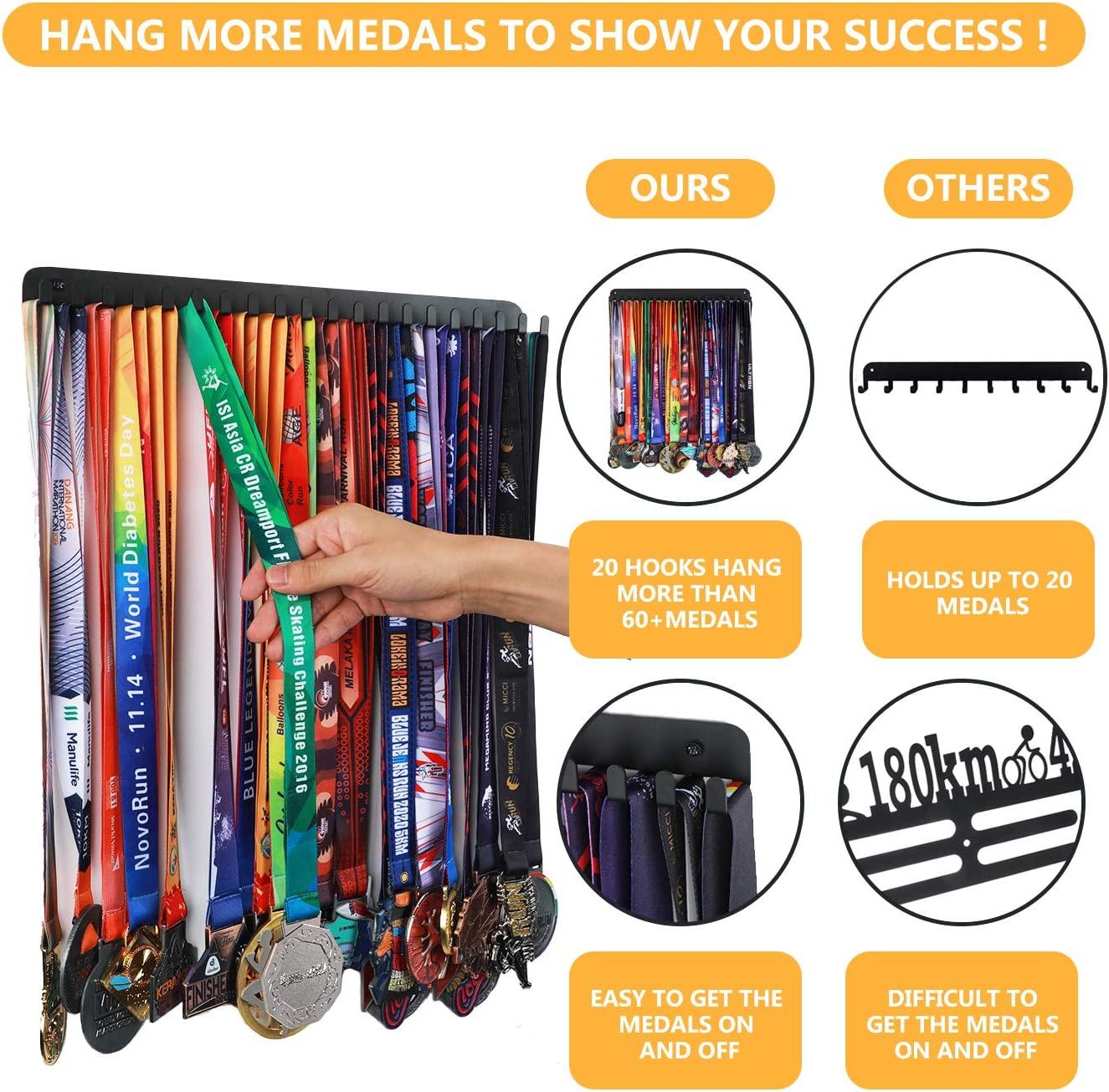 Goutoports Medal Holder Display Hanger Rack Frame for Sport Race Runner ...
