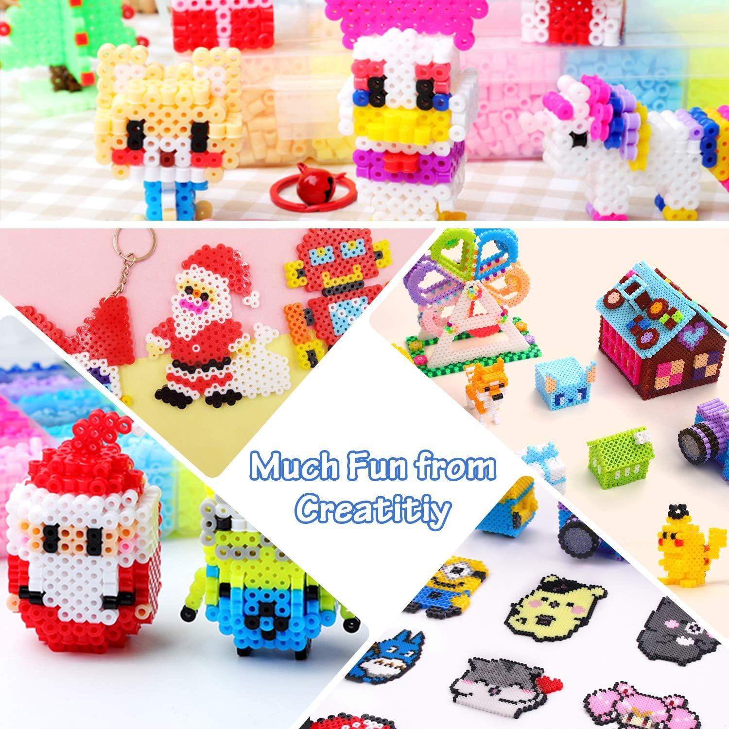 High Quality 6pcs/set 2.6mm Hama Beads Pegboard Square Shape and  Circle/Hexagon Puzzle Template Perler Beads Educational Toys