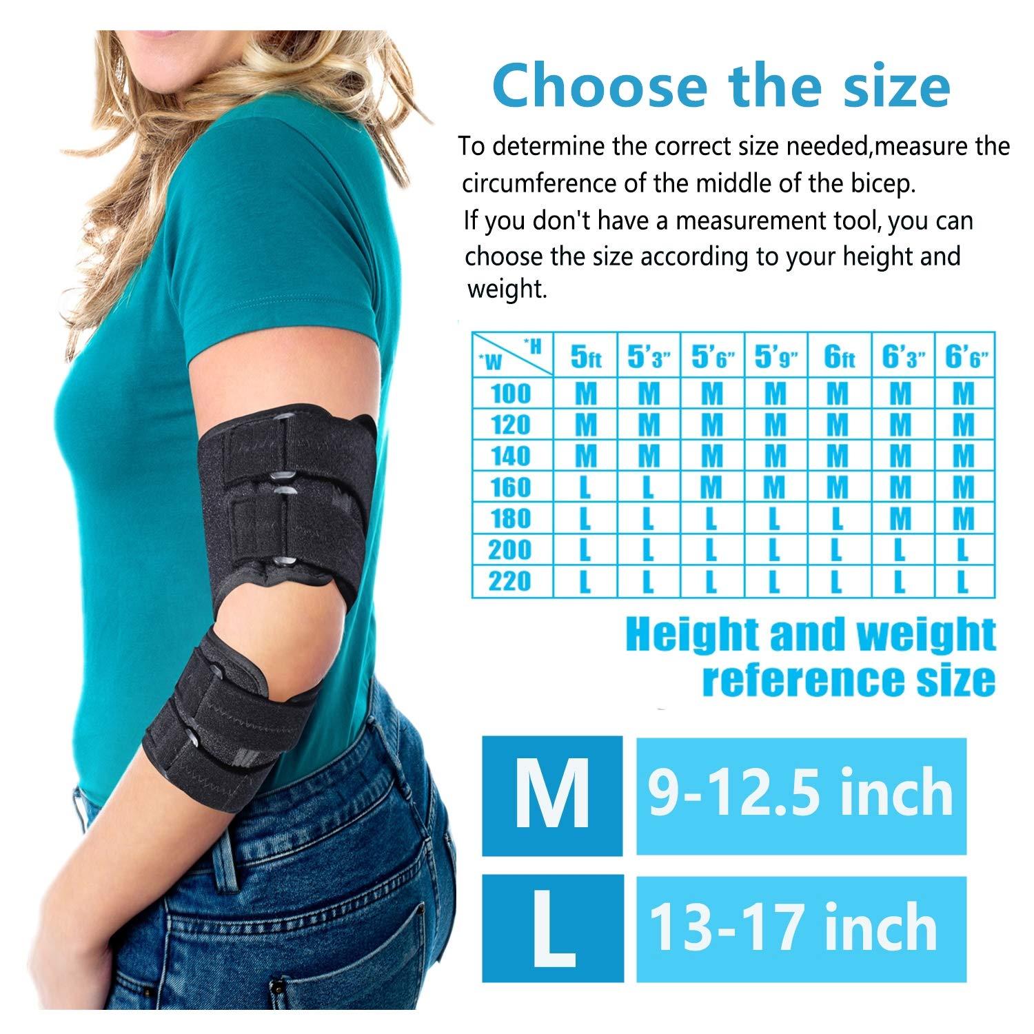 Elbow Brace for Cubital Tunnel Syndrome Adjustable Elbow Splint Arm Ulnar  Nerve Brace Support Tendonitis and Arthritis Pain Relief,Post Surgery  Immobilizer Medical Stabilizer,Fits Both Arms and Unisex (M) Medium