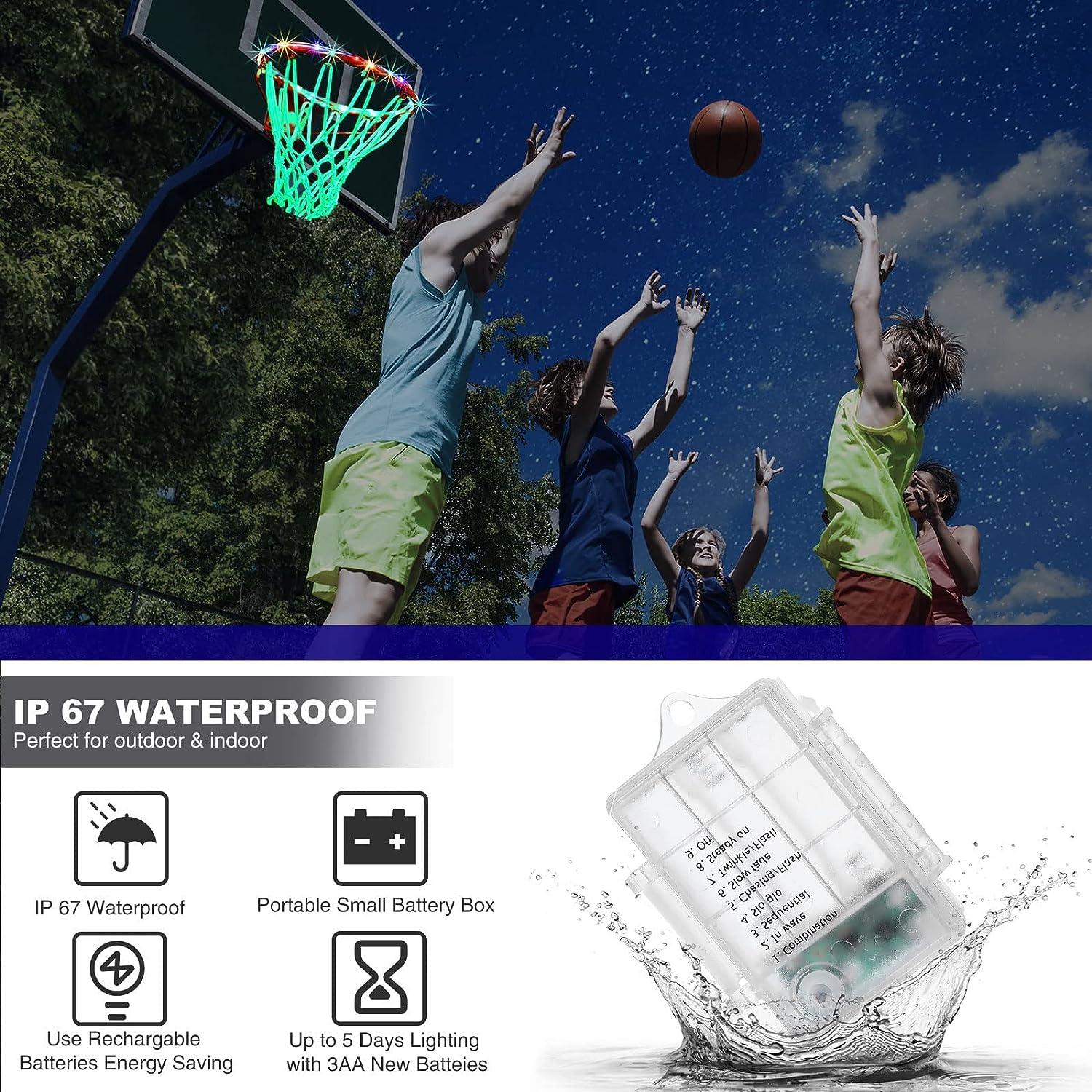 9.8ft Glow in The Dark Basketball Net with 30 LED Remote Controlled