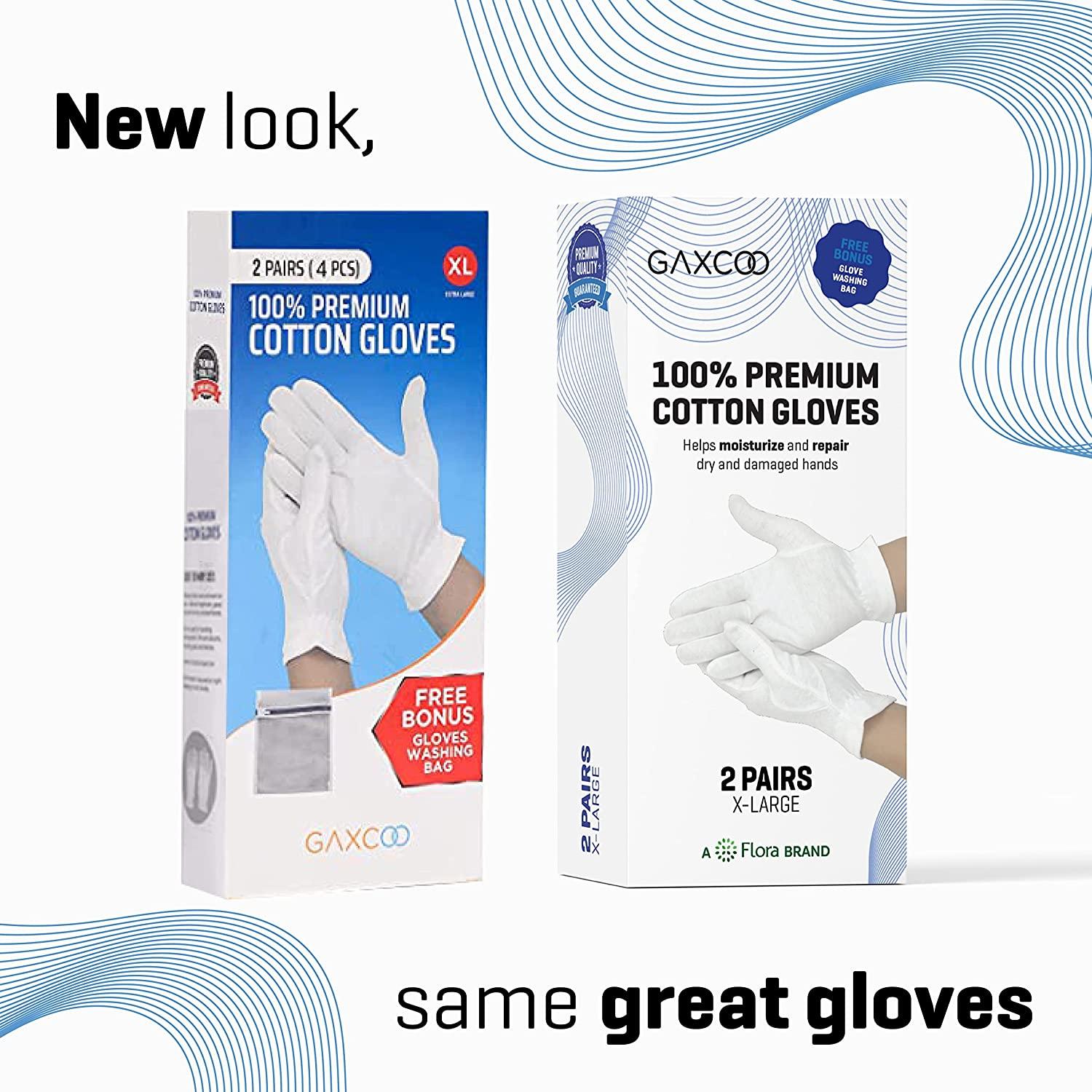 Extra Large, XL Moisturizing Gloves for Men Overnight Bedtime Cotton