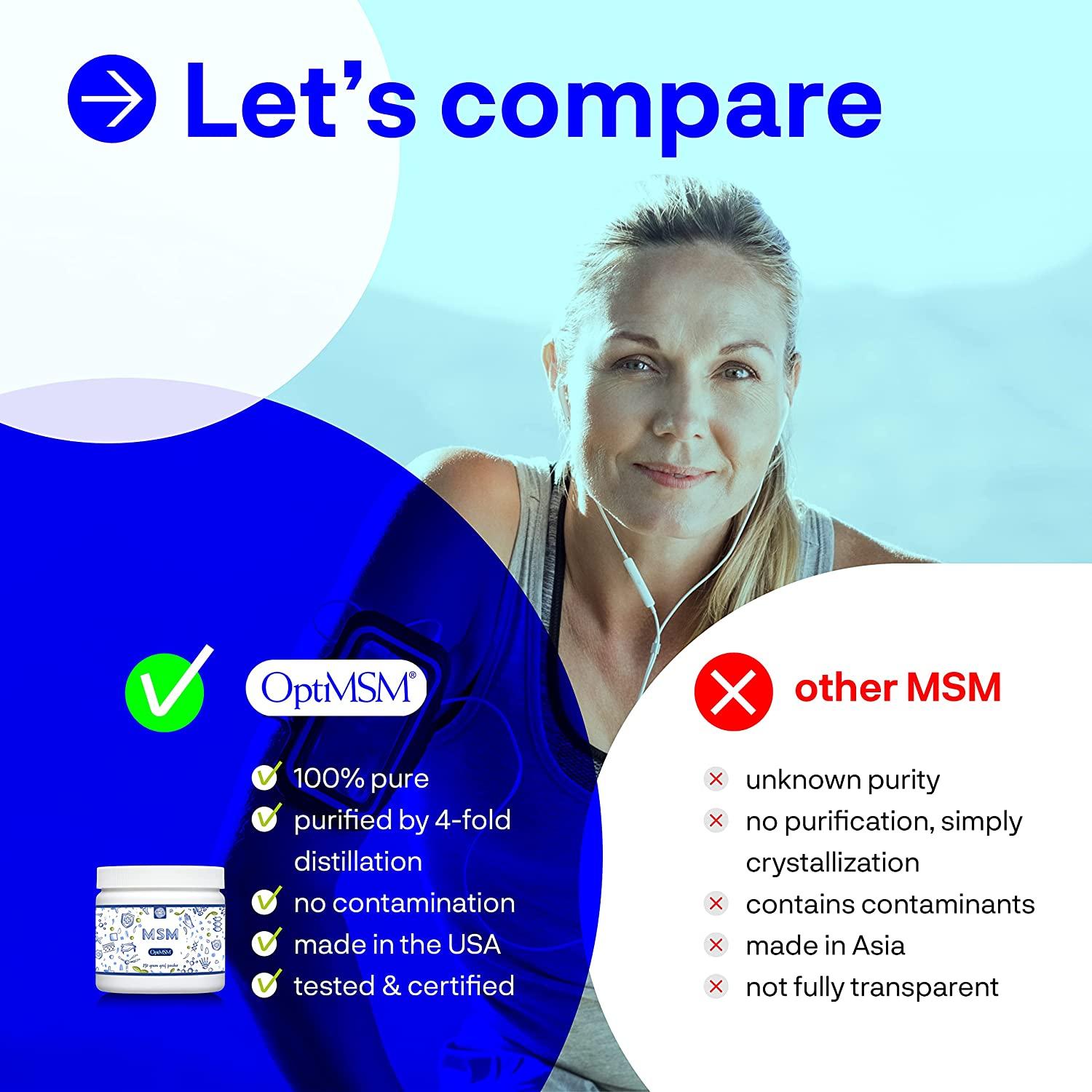 Kala Health OptiMSM Pure Methylsulfonylmethane MSM Supplement Powder