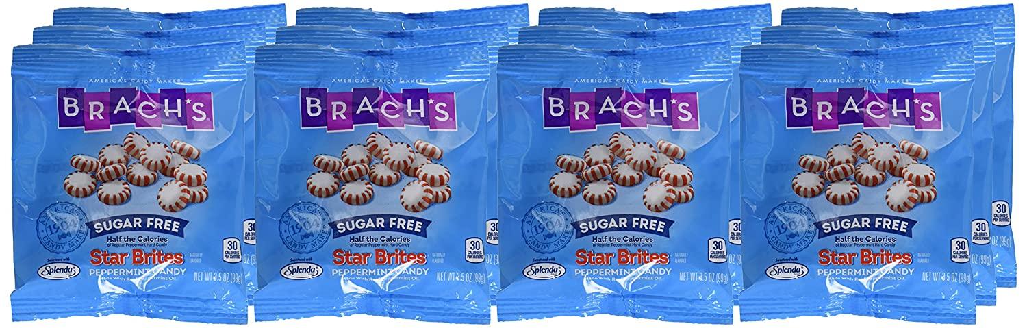 Brach's Sugar Free Star Brites Peppermints Hard Candy, 3.5 Ounce (Pack of  12) Individually Wrapped peppermint 3.5 Ounce (Pack of 12)