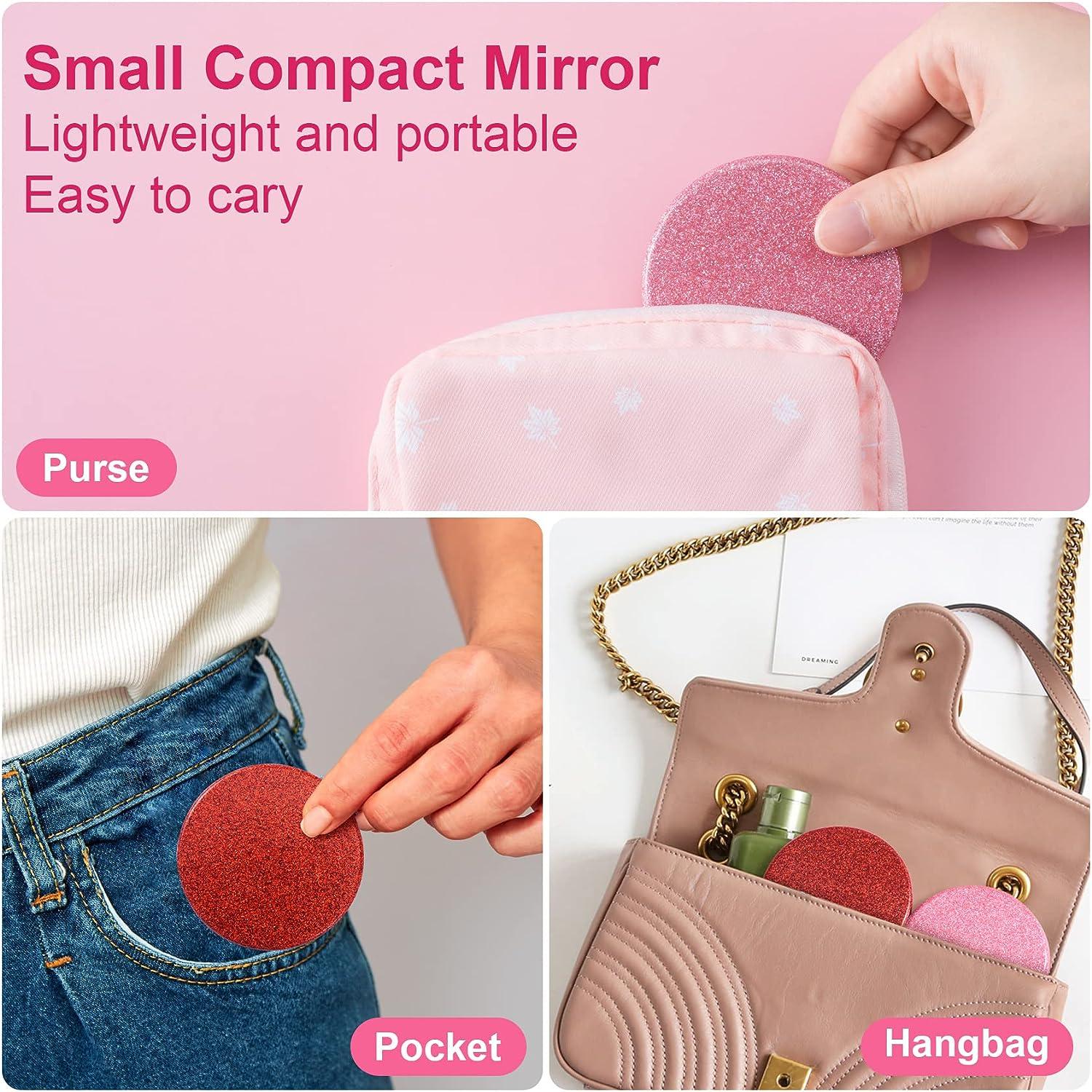 Majestique Double-Sided Travel Makeup Compact Mirror - Small Portable Cute  Pocket Mirror with Magnification Purse Handheld Vanity Folding Mirror,  Lightweight Suitable for Handbag (Multicolor)--FC27_New