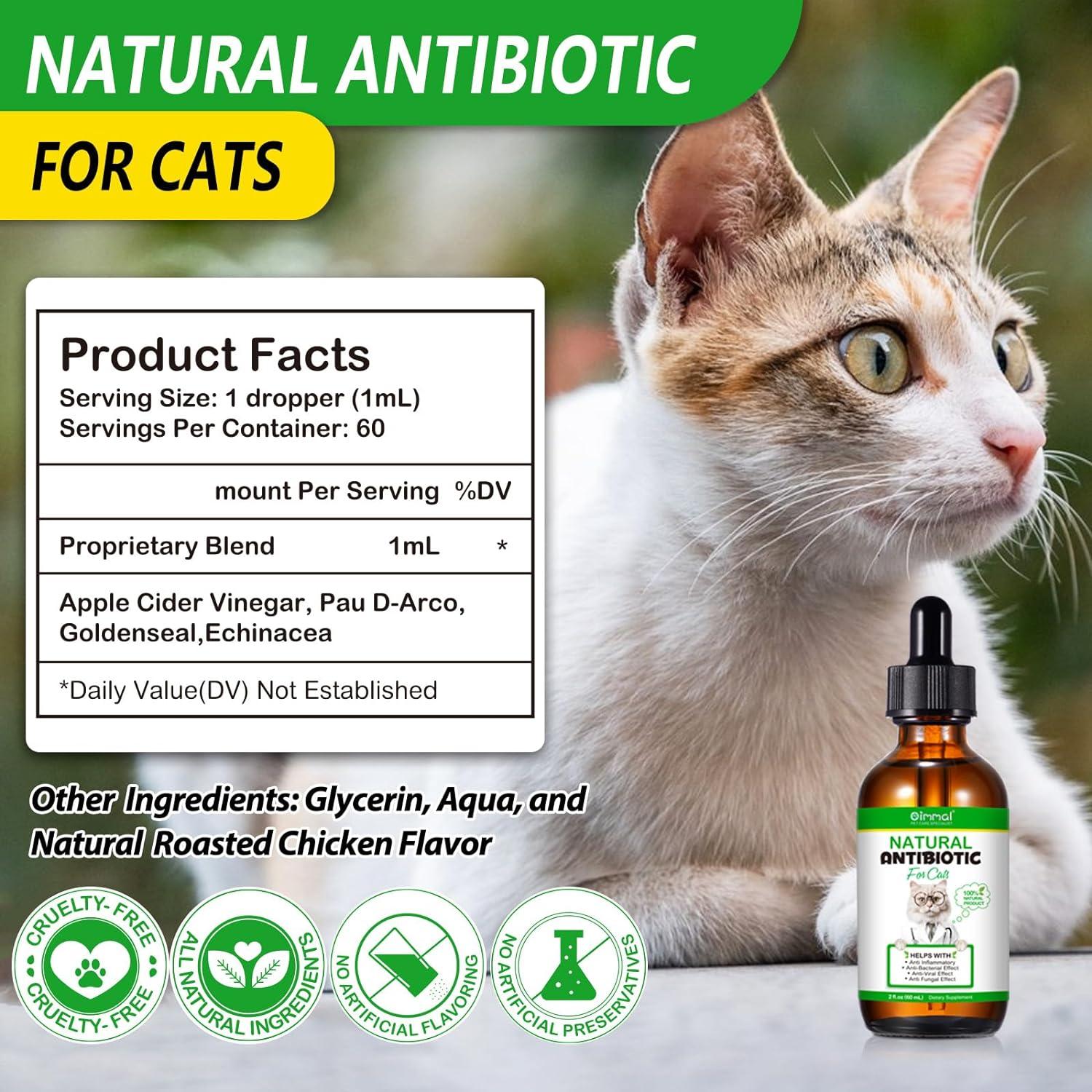 Cat Antibiotics 60ml Natural Antibiotics for Cats Supports Immune