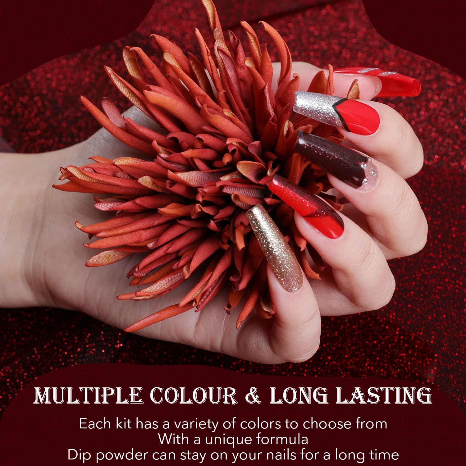Matte Deep Red Glitter False Nail Short Almond Press on Nails for Nail Art  24pcs | eBay