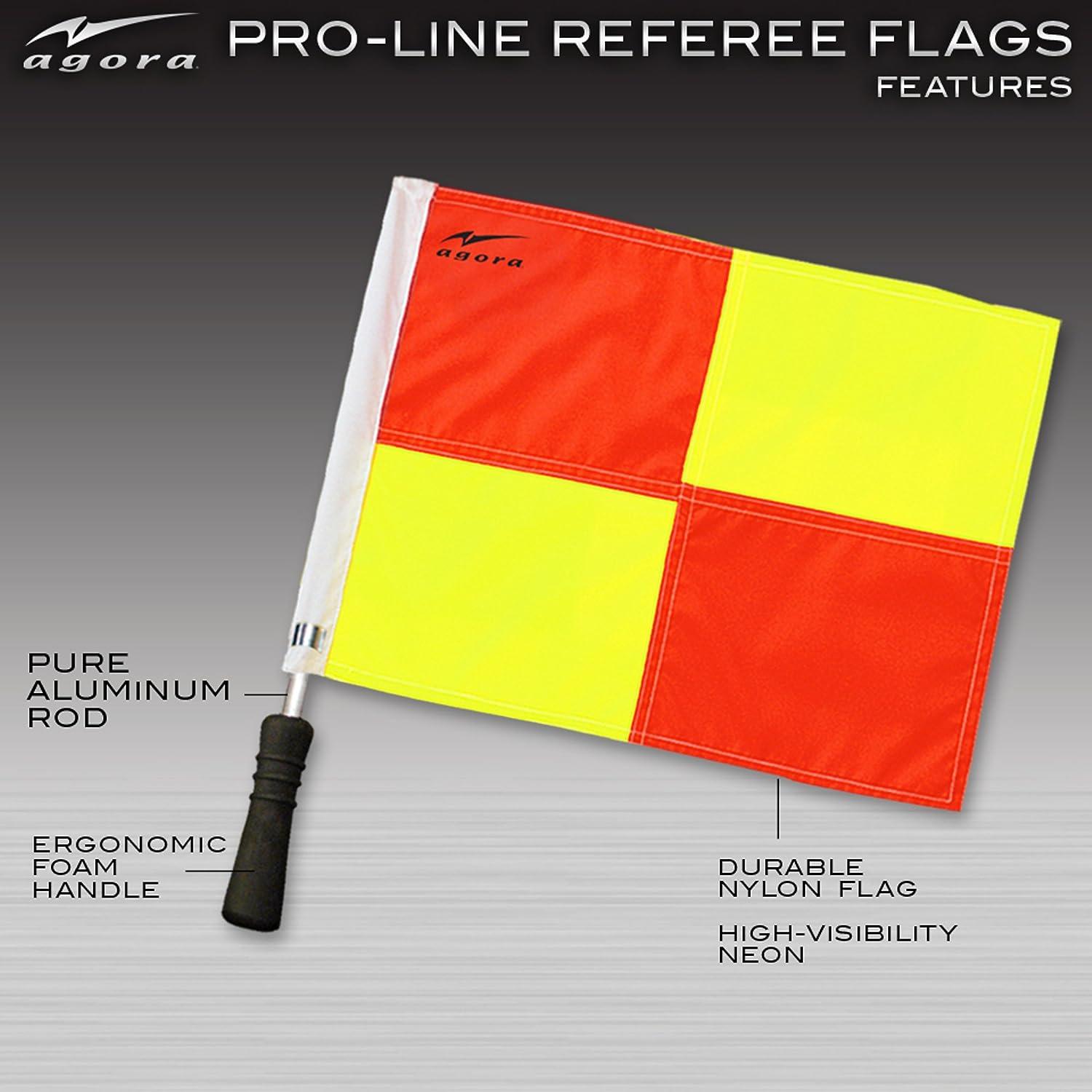 AGORA Pro Line Premium Soccer Referee Flags with Case