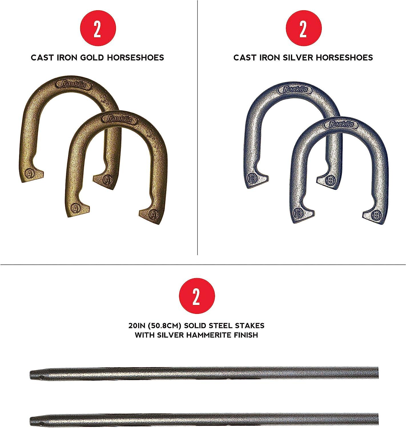 Franklin Sports Horseshoe Set Official Size & Weight Steel Horseshoes