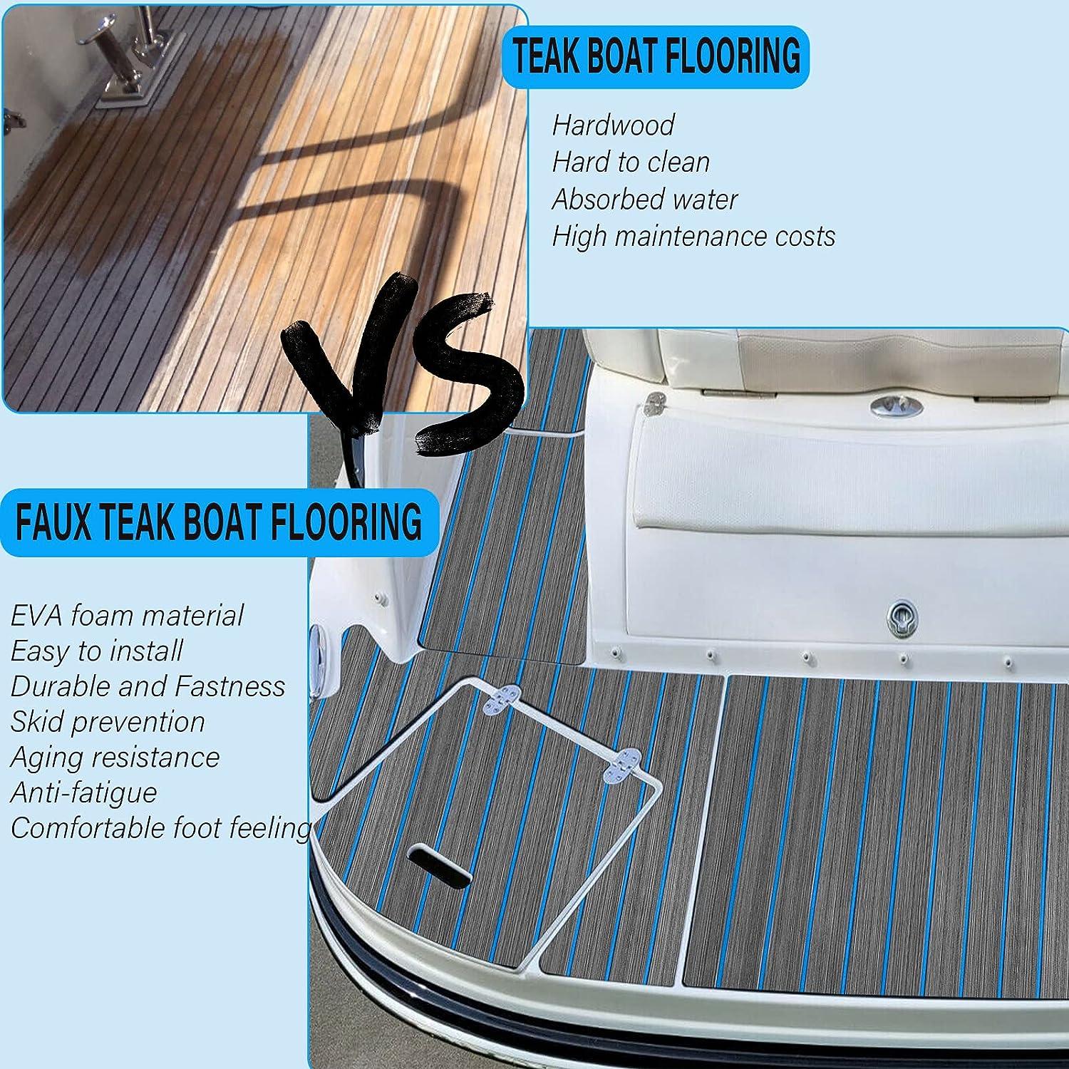 HZCHIONE Boat Flooring 94x45/35/16" EVA Foam Boat Decking Faux Teak
