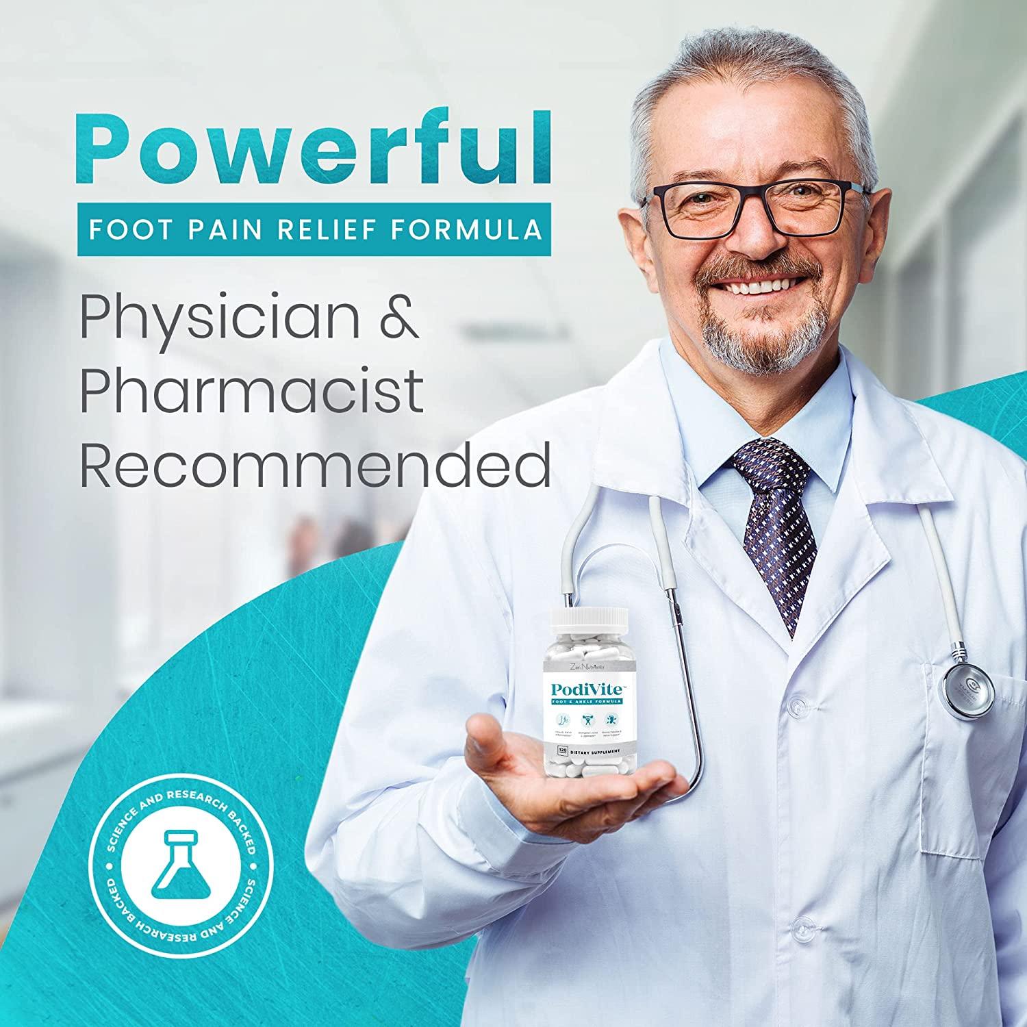 Zen Nutrients PodiVite Foot Pain Relief Aid, Anti Inflammatory