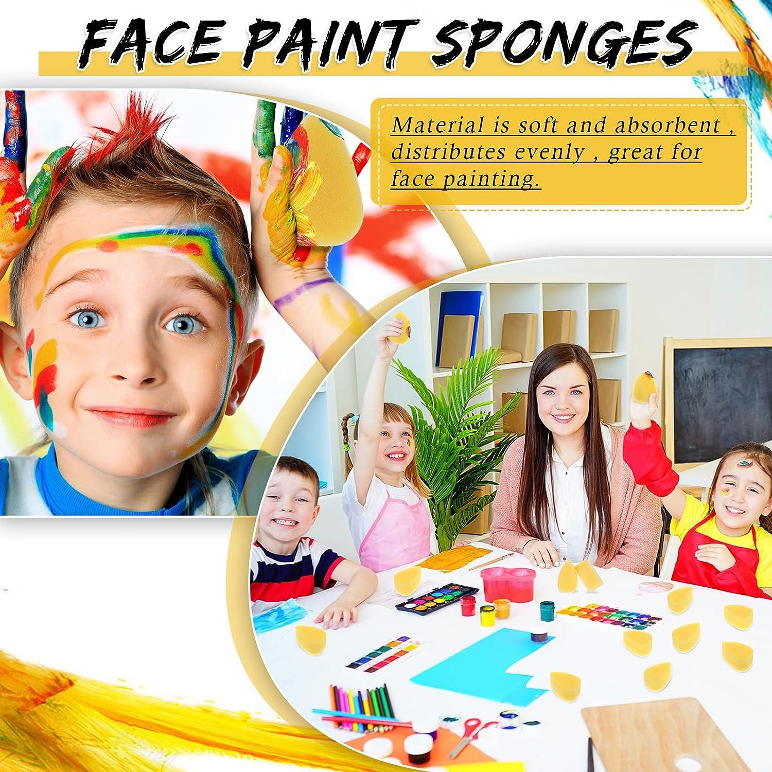 24 Pcs Face Paint Sponges Face Painting Petal Sponge High Density Face  Painting Supplies for Kids Adults Makeup Art Work Halloween Body Painting,  Tear Drop