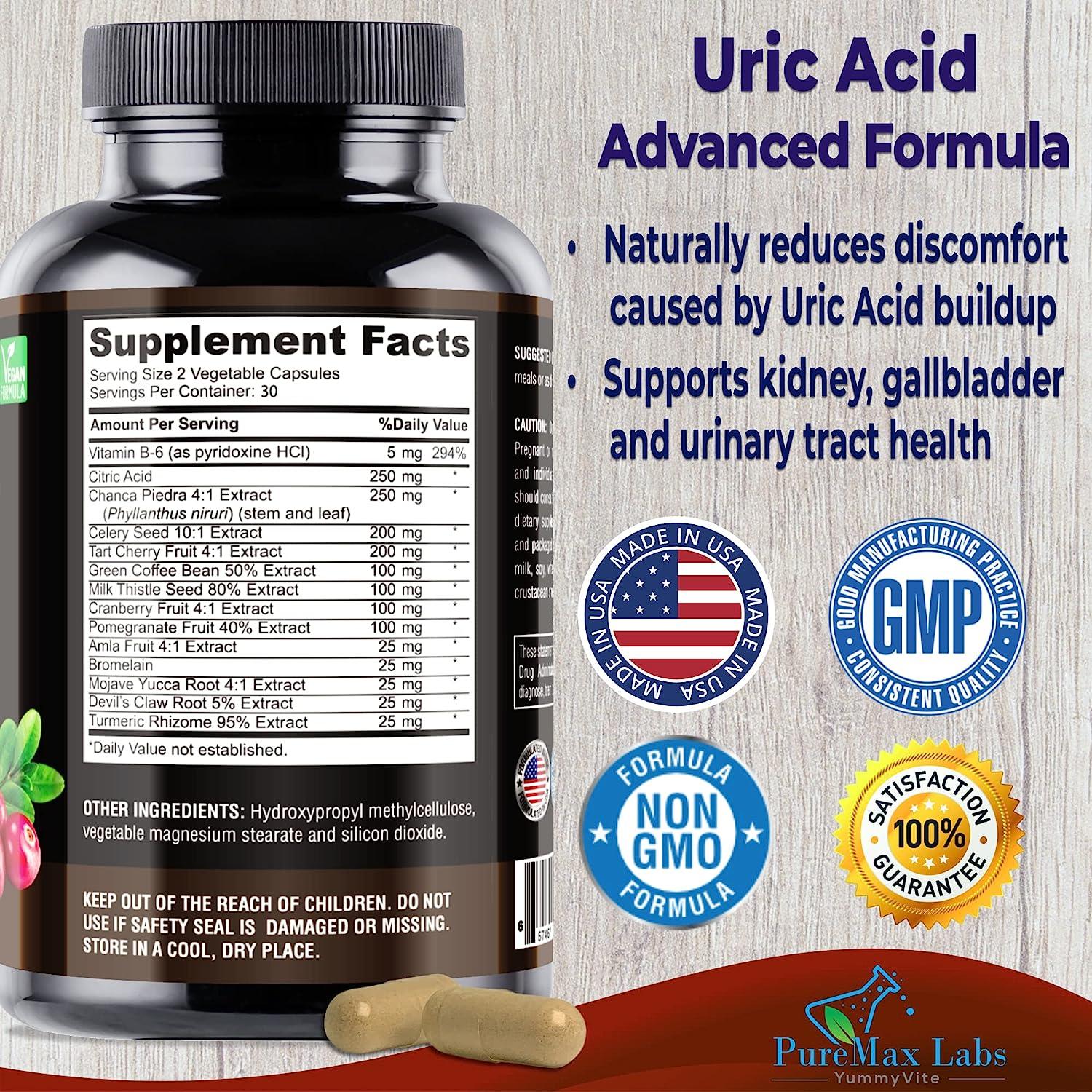 YUMMYVITE Uric Acid Advanced Formula Kidney Liver Gallbladder Urinary