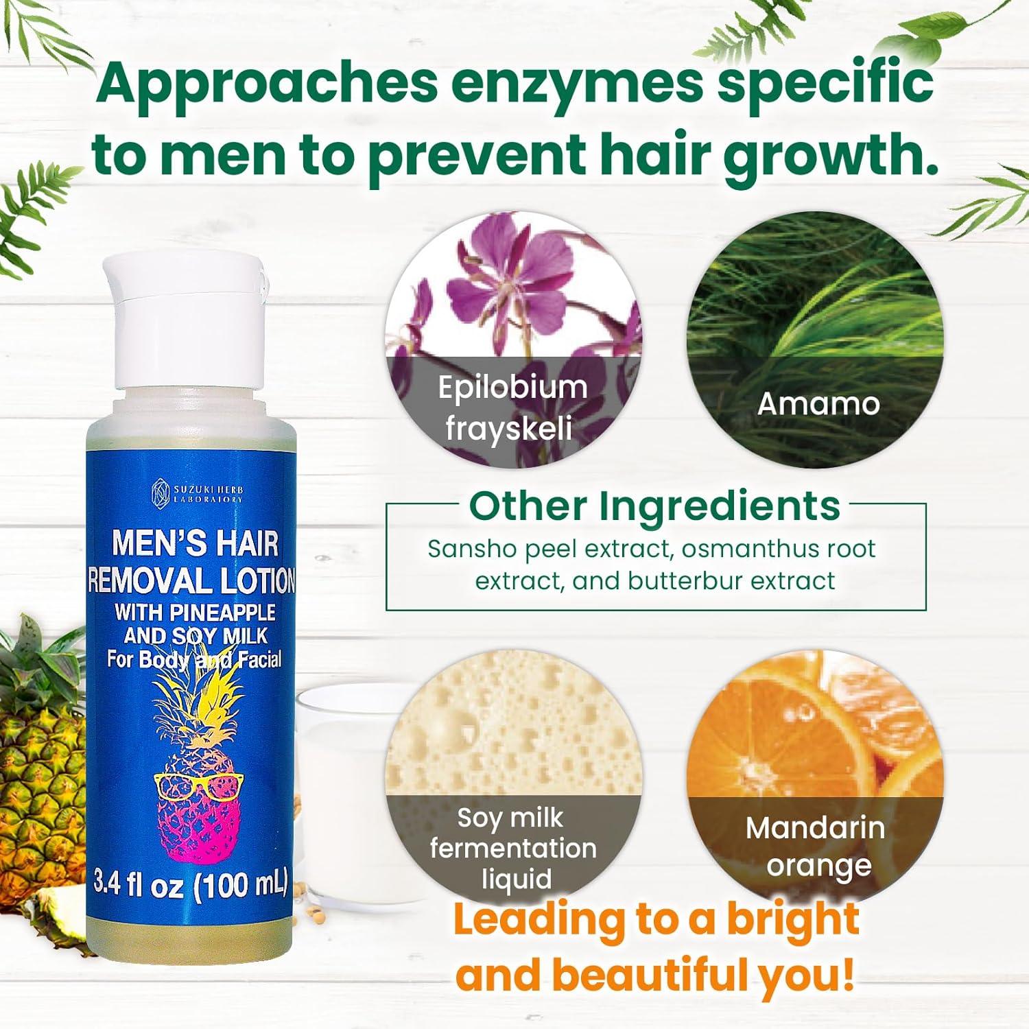 Men's Hair Inhibitor Lotion - Full Body Pineapple & Soymilk Made