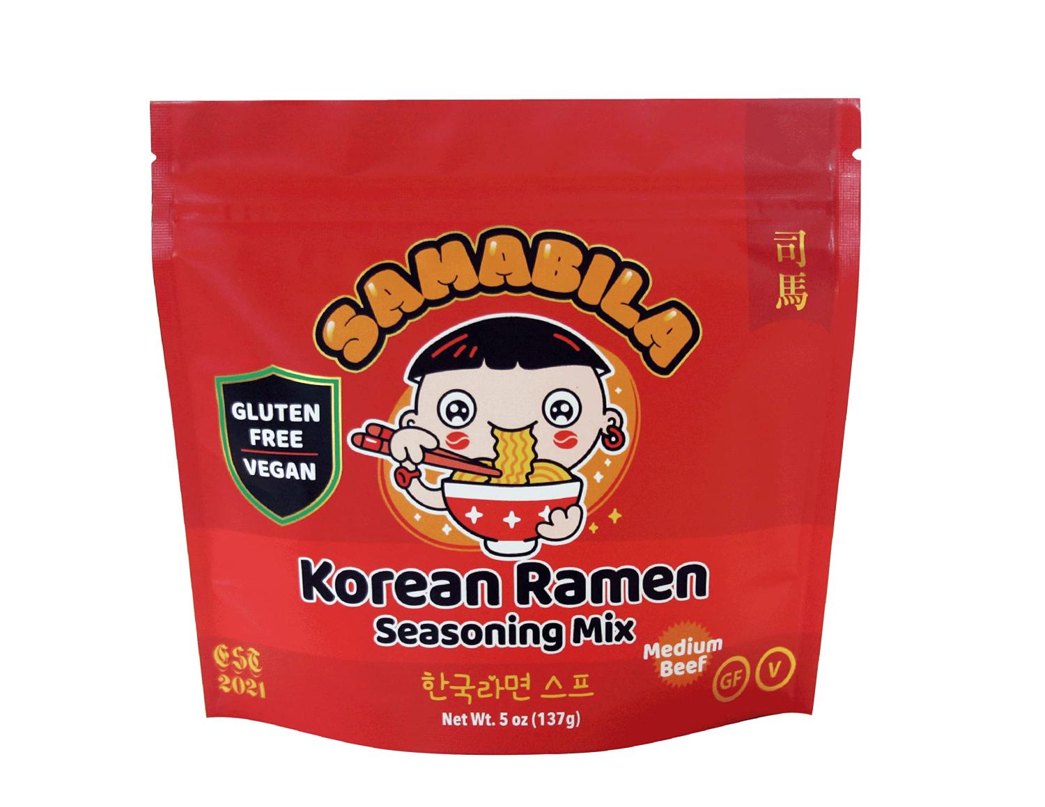 SAMABILA Korean Ramen Seasoning Mix Gluten Free Vegan Medium