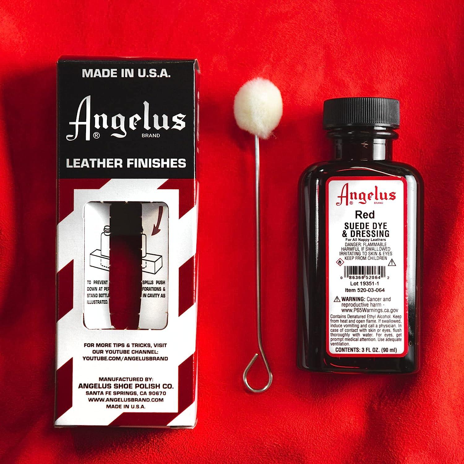 Angelus Suede Leather Dye & Dressing 3 Oz Black And Jet Black Leather Dye.