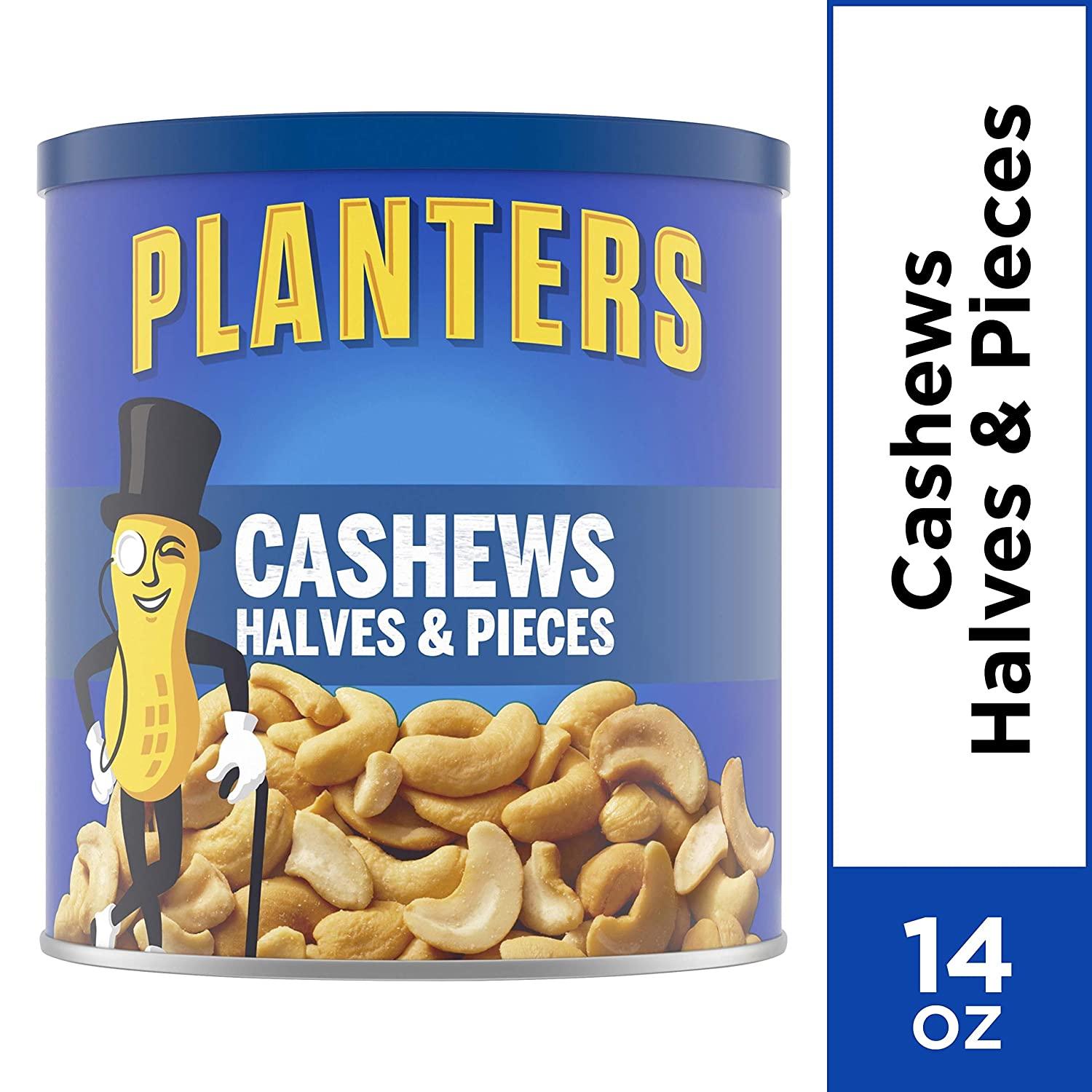 Planters Salted Cashew Halves & Pieces (14 oz Canister) Salted 14 Ounce