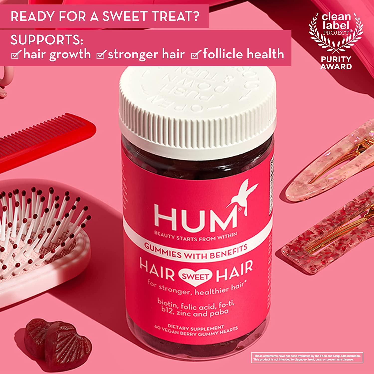 HUM Hair Sweet Hair Hair Growth Biotin Gummies for Women Vegan Hair