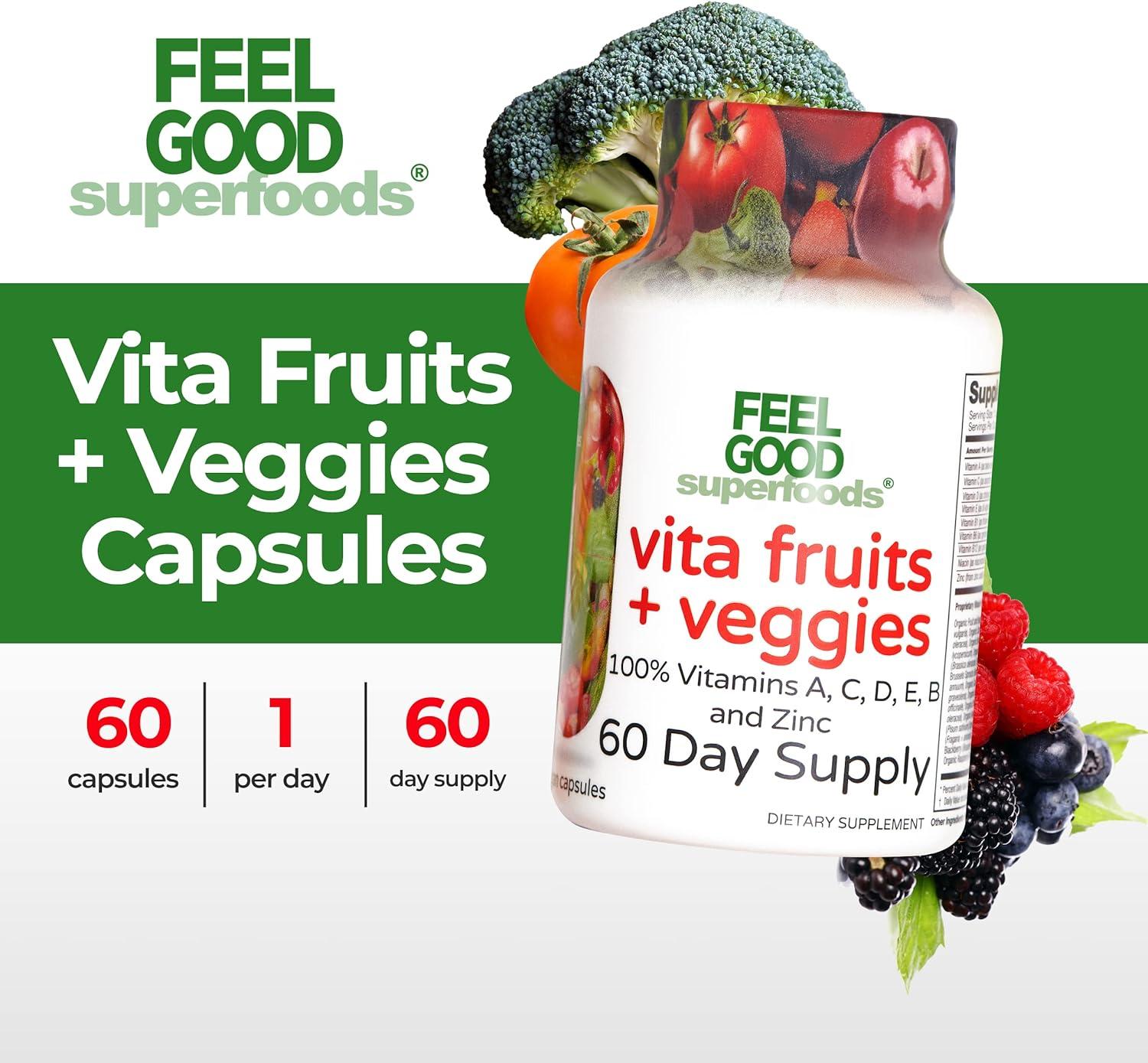 FeelGood Superfoods Vita Fruits and Veggies Dietary Supplement Capsules