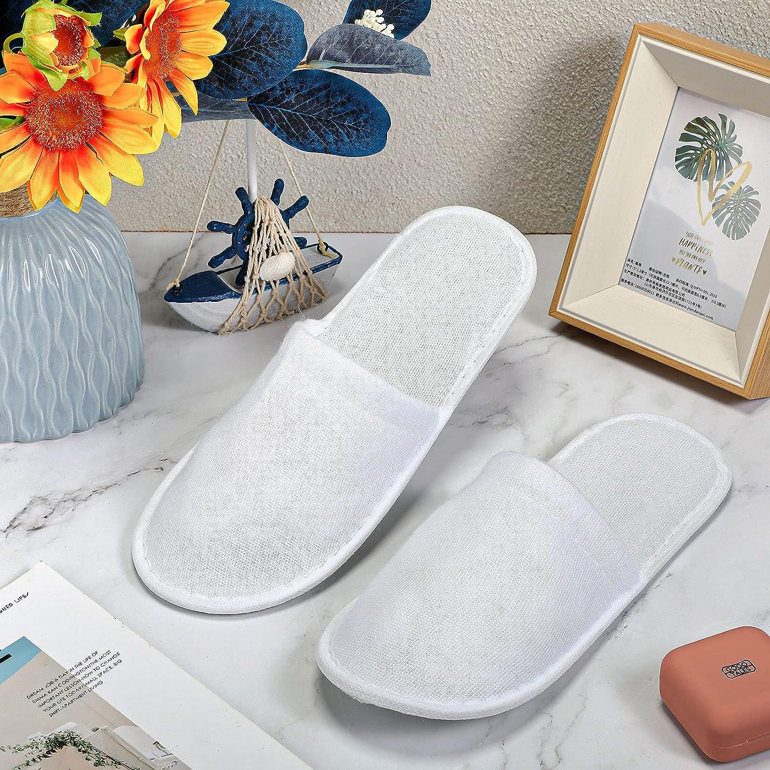 Buy Diktmark White Disposable Slippers, Cotton Hotel, Salons, Spa Slippers  for Women and Men, Breathable Non-Slip Slippers for Hotel, Guests,Travel/bathroom  slippers/slippers for indoor (Pack of 10) at Amazon.in