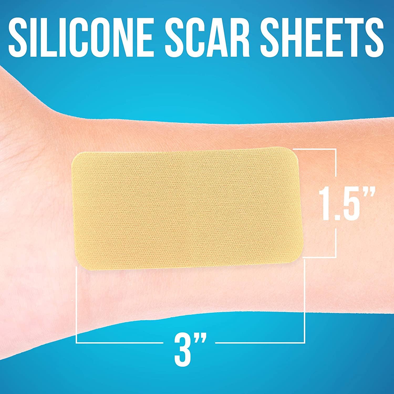 JJ CARE Silicone Scar Sheets (1.5" x 3") Medical Silicone Scar Removal