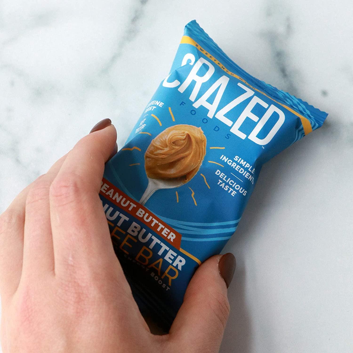 Crazed Foods, Peanut Butter Coffee Energy Bar, Simple Ingredients
