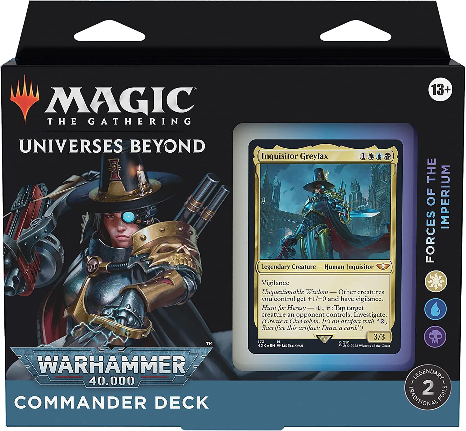 Magic the Gathering Universes Beyond Warhammer 40,000 Commander Deck Bundle  - The Ruinous Powers, Necron Dynasties, Forces of the Imperium, Tyranid  Swarm | Buy Now with Express International Delivery | GoSupps.com