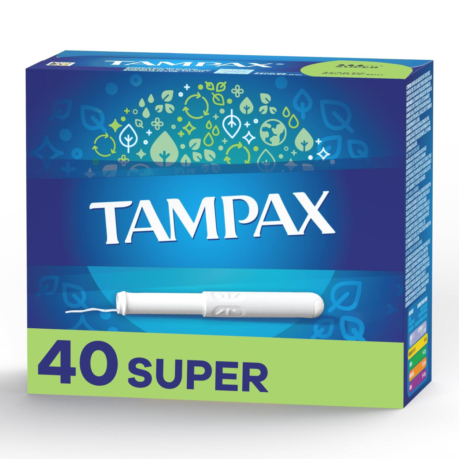 Tampax Tampons with Flushable Cardboard Applicator Super 40 ct