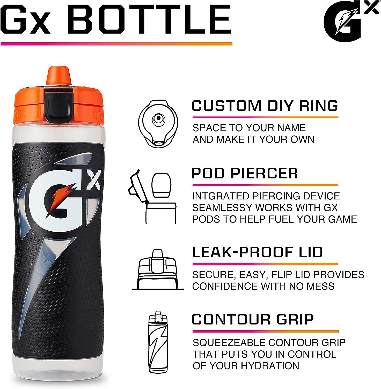Gatorade Gx Hydration System, Non-Slip Gx Squeeze Bottles Neon Yellow  Plastic, 30 Oz
