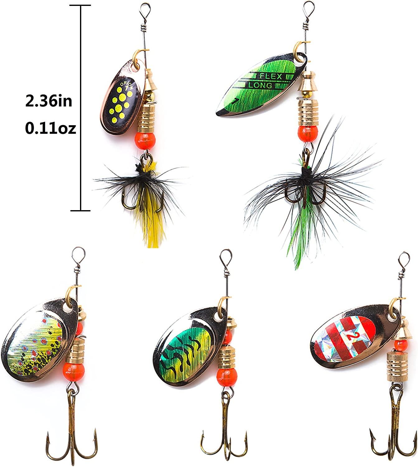 kingforest 5-10-20pcs Fishing Lures Spinnerbait for Bass Trout