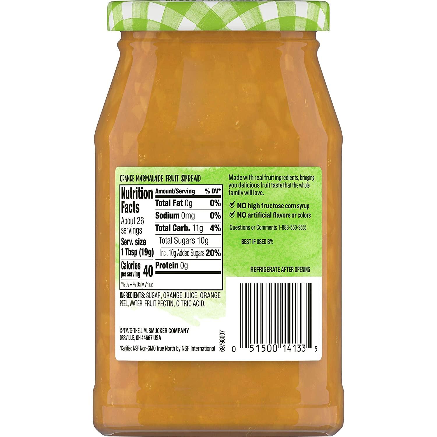 Smucker's Natural Orange Marmalade Fruit Spread, 17.25 Ounces