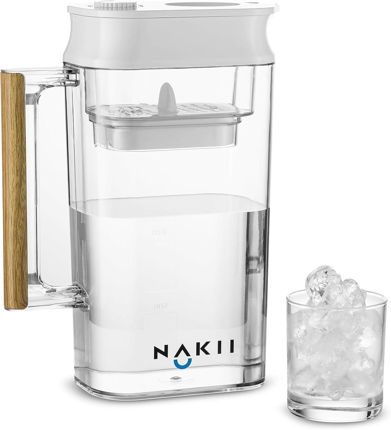 Nakii Water Filter Pitcher Long Lasting 150 Gallons, Supreme Fast