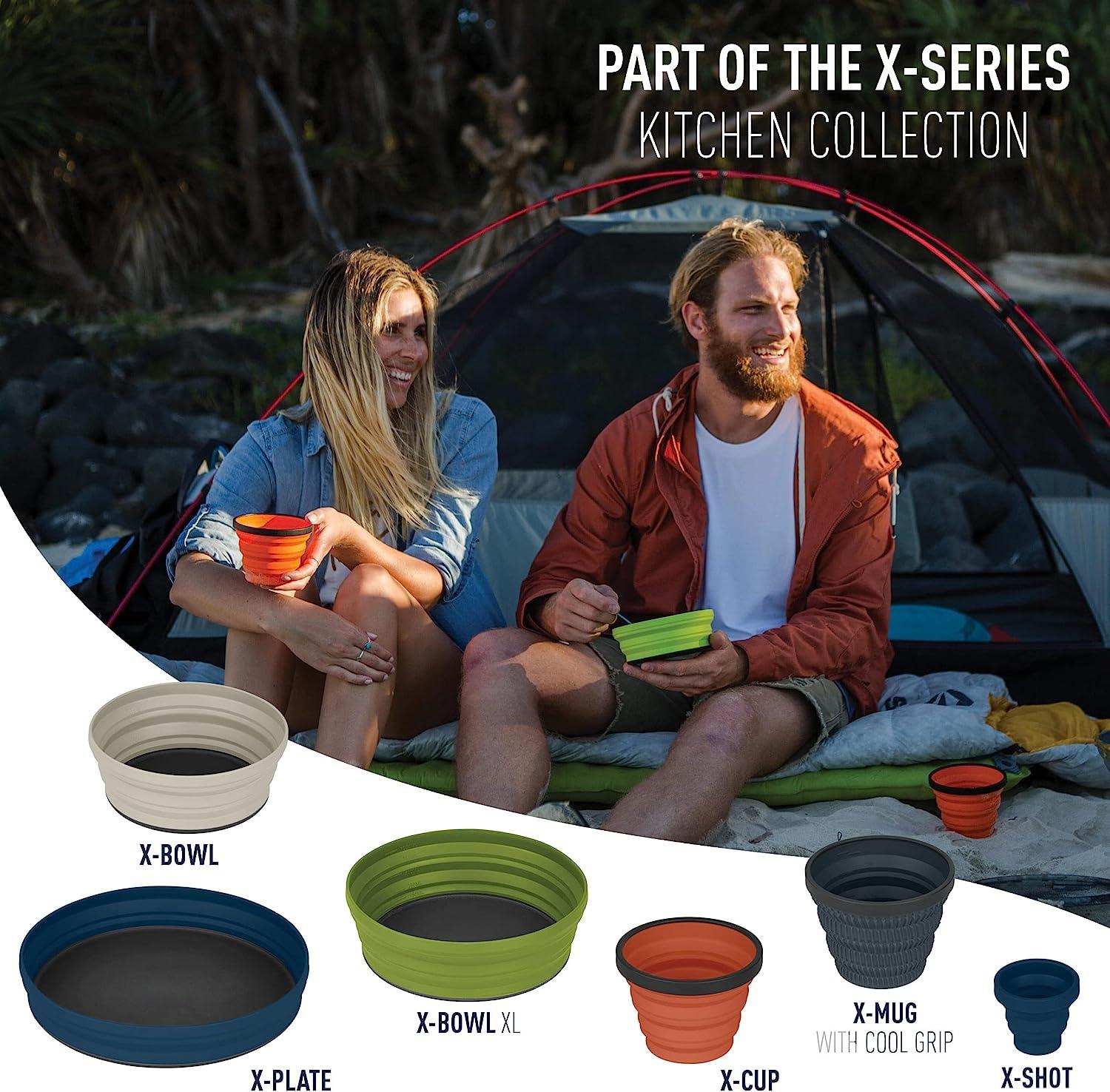 Sea to Summit X-Set Collapsible Camping Dinnerware Set (Olive/Sand