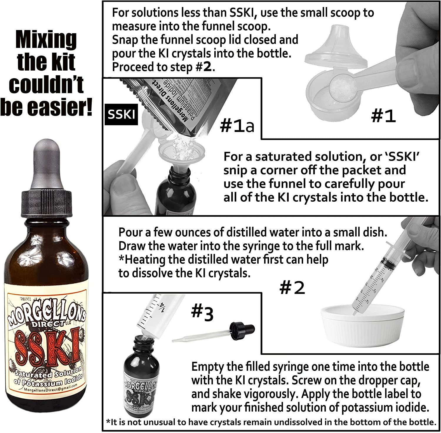 Direct SSKI Iodine Potassium Iodide Solutions Mixing Kit