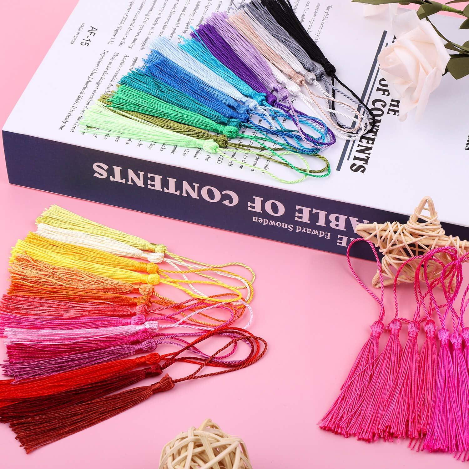 Tassels, Cridoz 120Pcs Bookmark Tassels Silky Handmade Soft Craft Mini  Tassels with Loops for Bookmarks, Crafts and Jewelry Making, 30 Colors 120  Multicolors