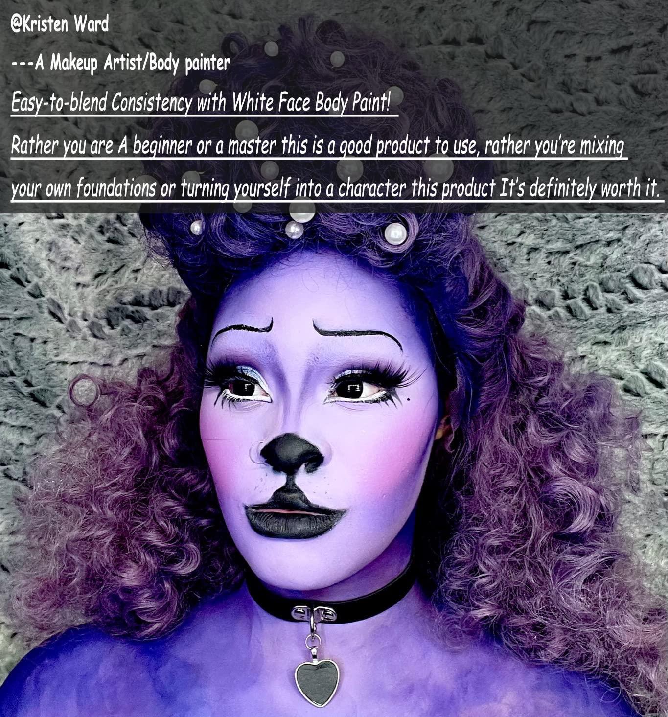 CCBeauty White Face Body Paint Stick Oil, Clown White Eye Black Sticks