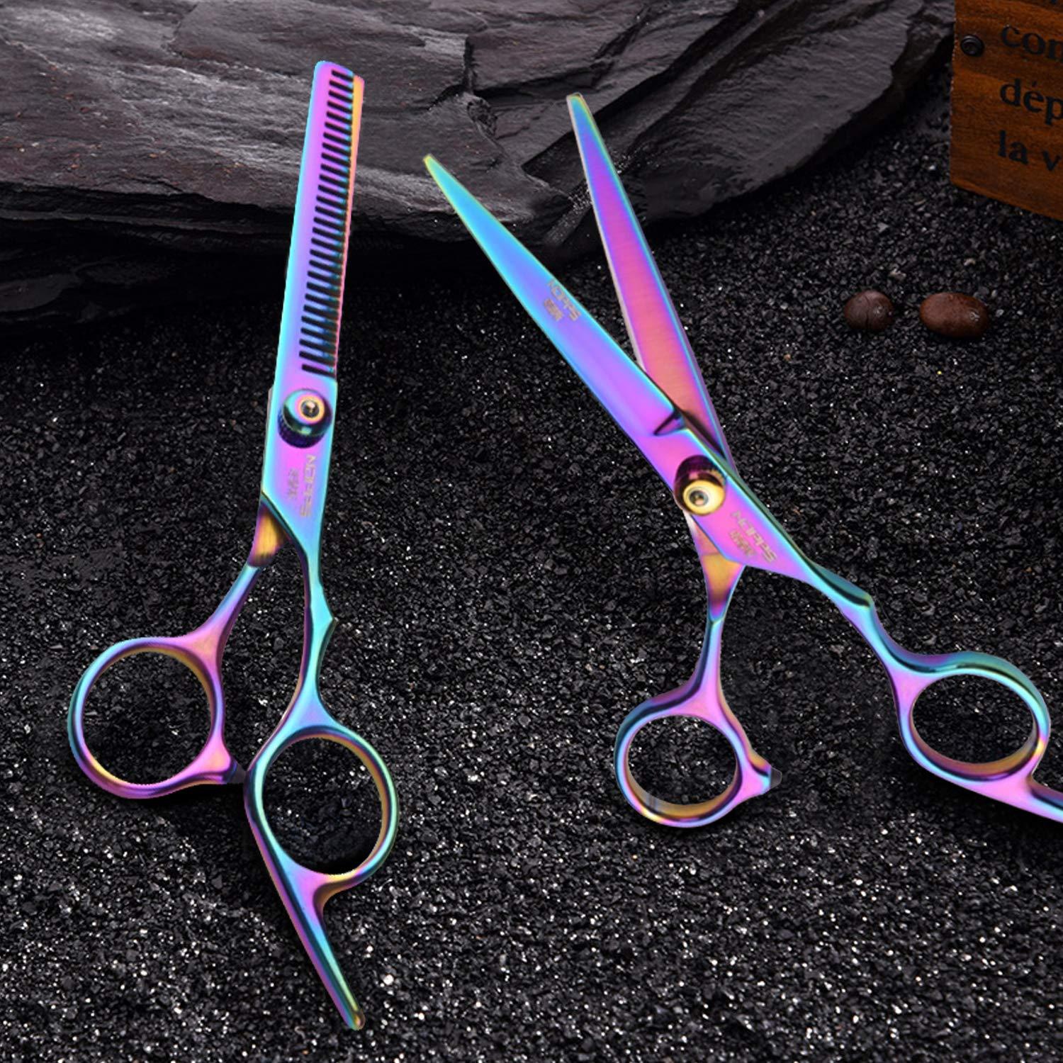 Hair Cutting Scissors Kits, 11Pcs Professional Haircut Scissors Kit with  Comb, Clips, Cape, New Craftsmanship Stainless Steel Hairdressing Thinning  Shears Set for Barber, Salon, Home (multicolour01)