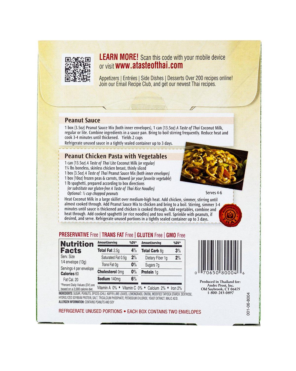 A Taste of Thai Peanut Sauce Mix 3.5 oz Box Pack of 6