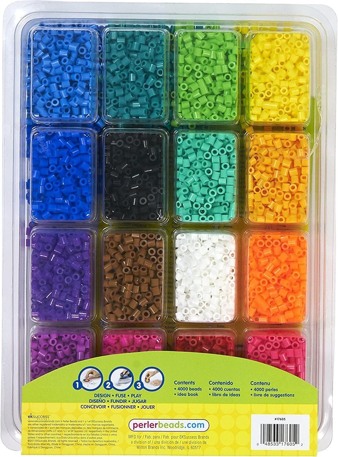  Perler 17605 Assorted Fuse Beads Kit with Storage Tray and  Pattern Book for Arts and Crafts, Multicolor, 4001pcs : Arts, Crafts &  Sewing