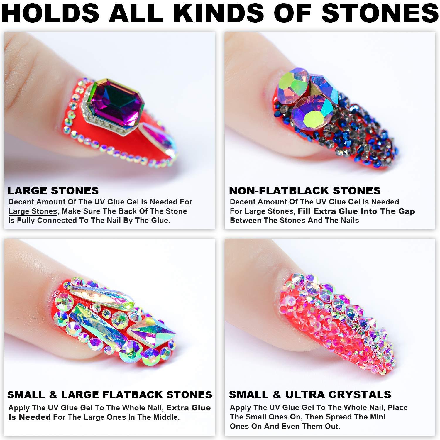 Buy Ear Lobe & Accessories Fancy Stone Nails Tip With Glue, Multi-Color, 13  Pieces (Pack of 2) Online at Low Prices in India - Amazon.in