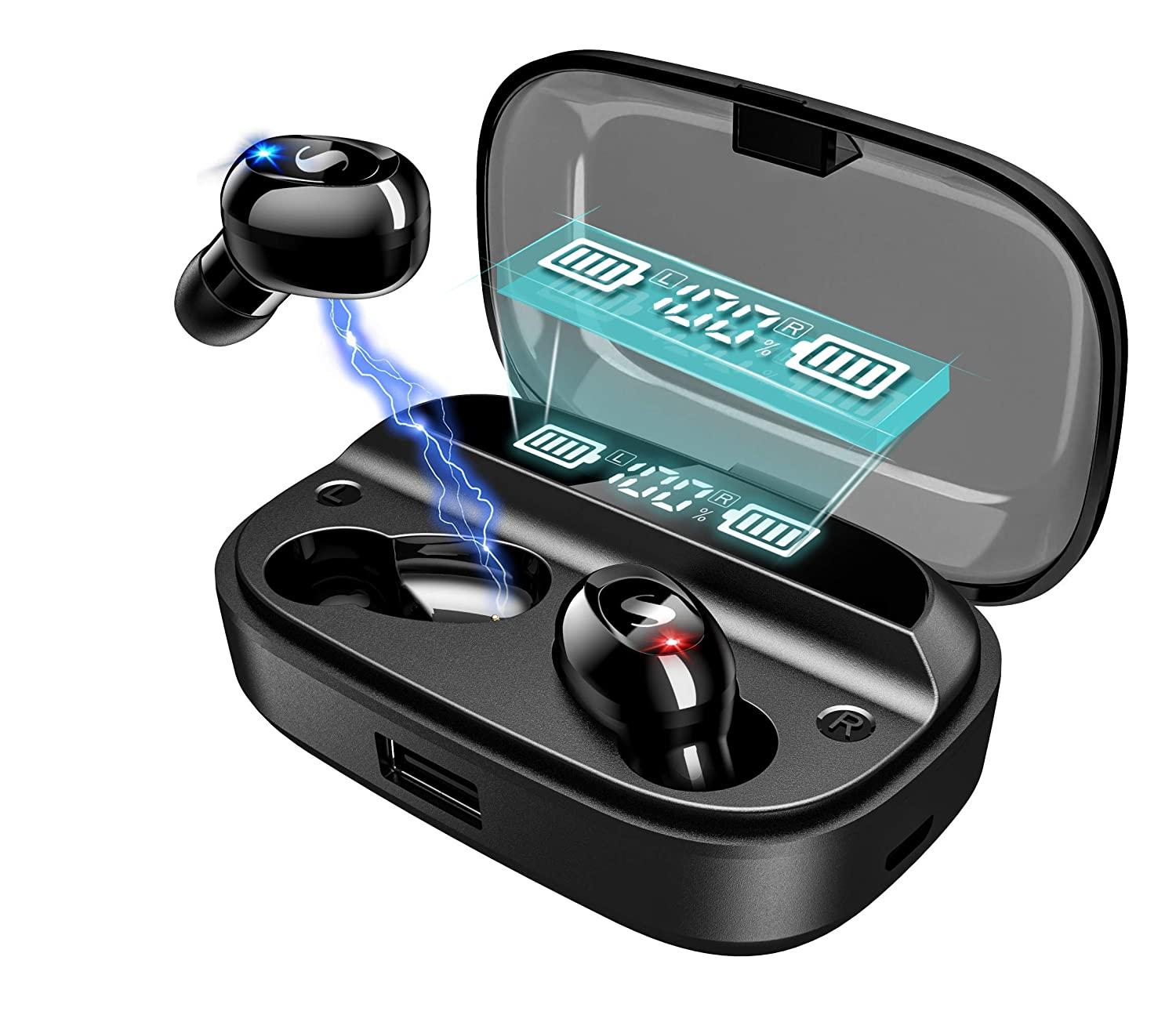 Wireless Earbuds Bluetooth 5.0 with 3000mAh Charging Case LED