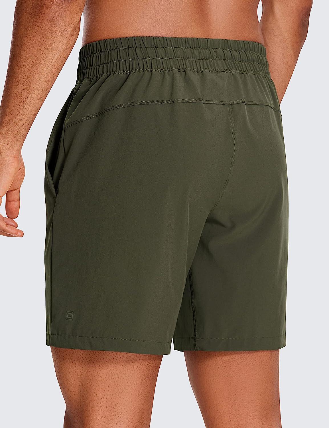 CRZ YOGA Heren Linerless Workout Shorts 5''/7''/9'' Quick Dry Running Sport Atletische Gym Shorts met zakken zwart XS