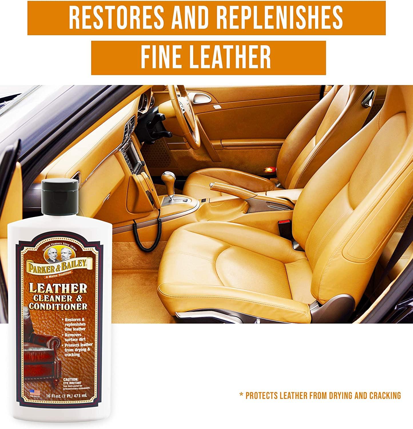 Parker Bailey Leather Cleaner and Conditioner - Leather Conditioner Shoes - Car  Leather Cleaner - Cleans and Conditions Leather Furniture, Boots, Handbags  - 16oz